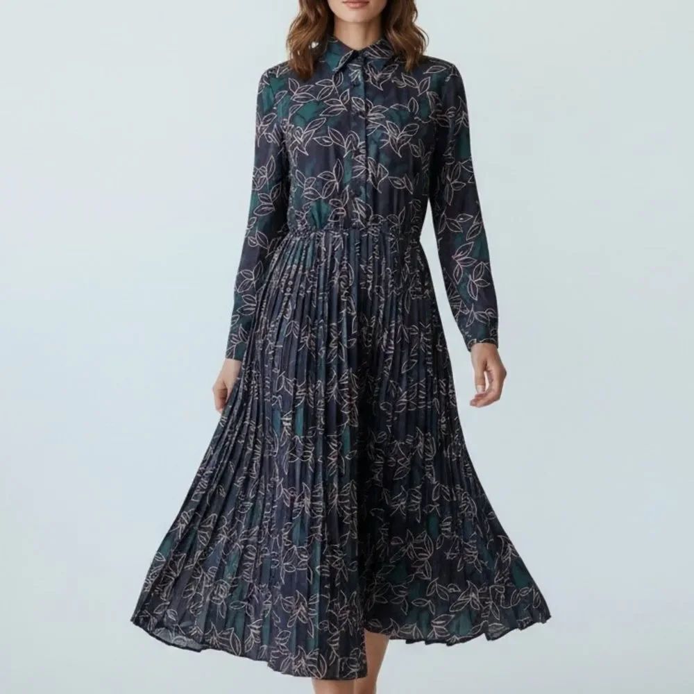 NWT The Korner Floral Front Button Collar Neck Maxi Dress in Size Small